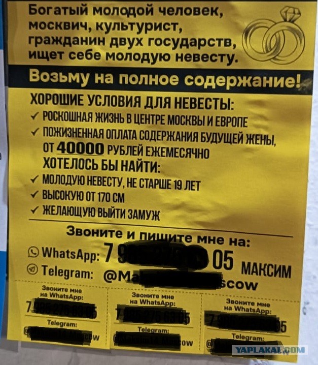 Объявление на подъезде