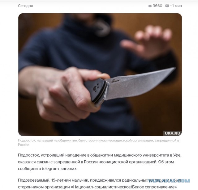 Напавший на общежитие Уфы был сторонником запрещенной неонацистской организации