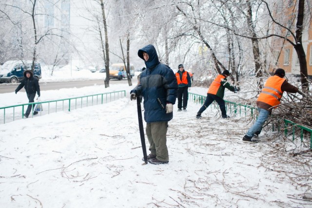 Лед на улицах Москвы
