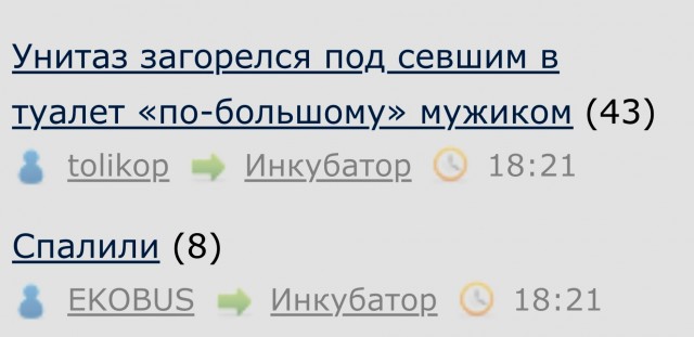 Унитаз загорелся под севшим в туалет «по-большому» мужиком