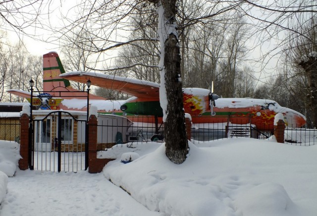 Самолет во дворе
