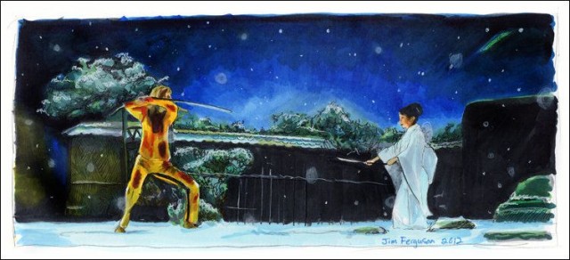 Нарисованные сцены из известных фильмов