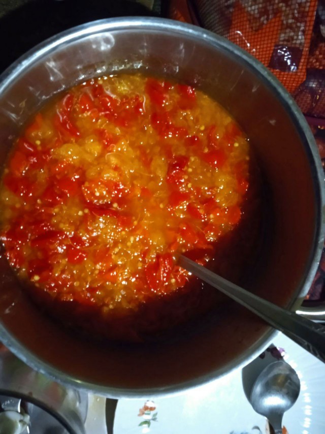 Новогодний острый соус из манадринов и хабанеро