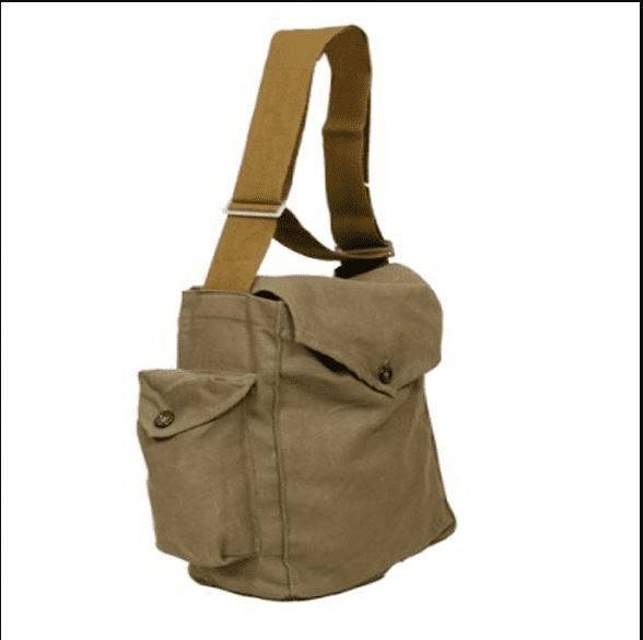 Школьник 80-х с противогазной сумкой.