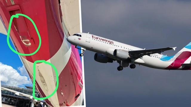 Самолет Eurowings ударился хвостом о взлетно-посадочную полосу в немецком Падерборне