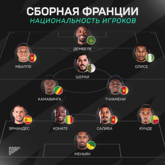 В основе сборной Франции нет ни одного коренного француза