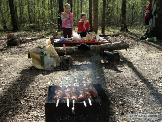 Авто-огнетушитель против костра.