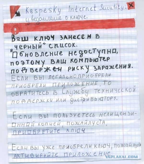 Письмо из службы поддержки