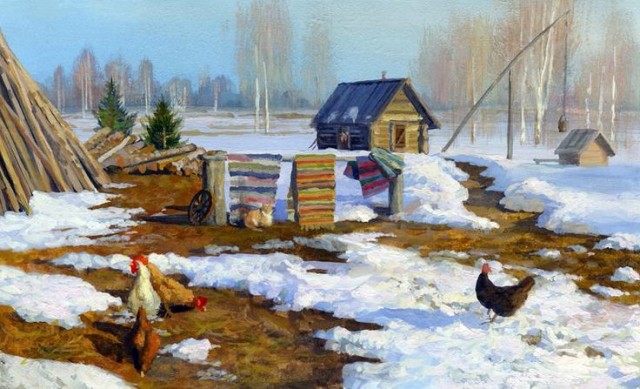 Приход весны в деревню
