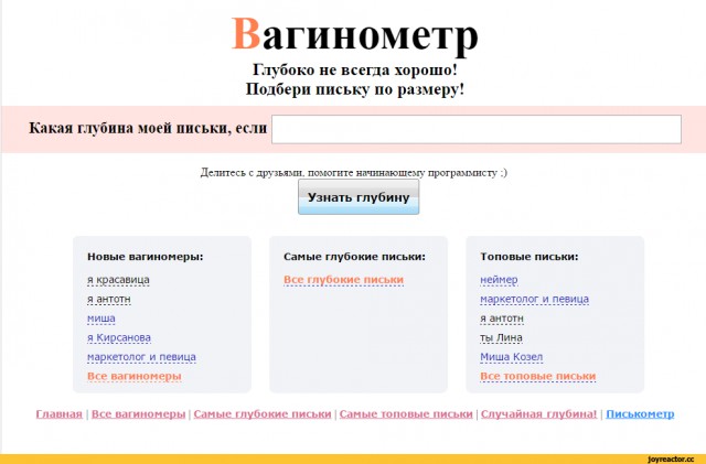 Карта размеров членов