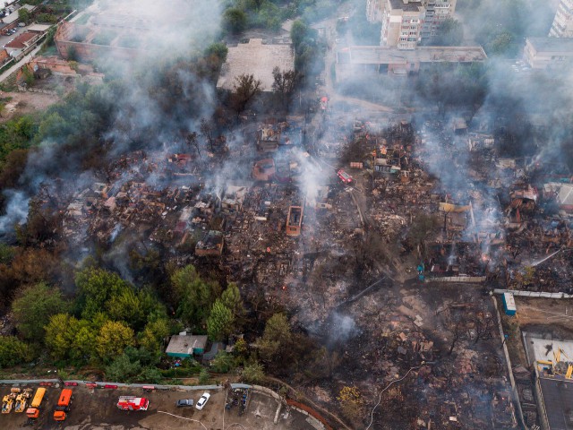 Последствия пожара Ростов