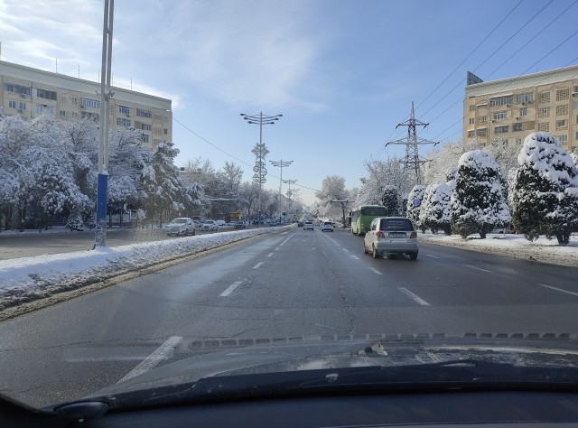 Нетипичный Ташкент. Снег и мороз
