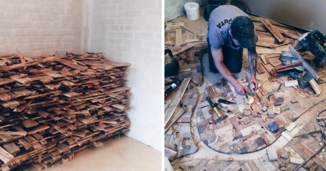 Как из рандомных кусочков древесины сотворить шедевр на вашем полу