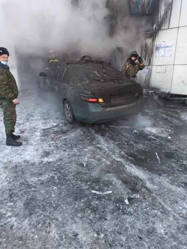 Пожар на автомойке в Астане
