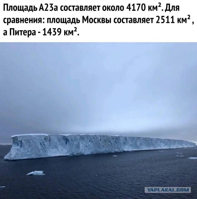Самый большой айсберг в мире неуклонно движется к северу. Вид из космоса