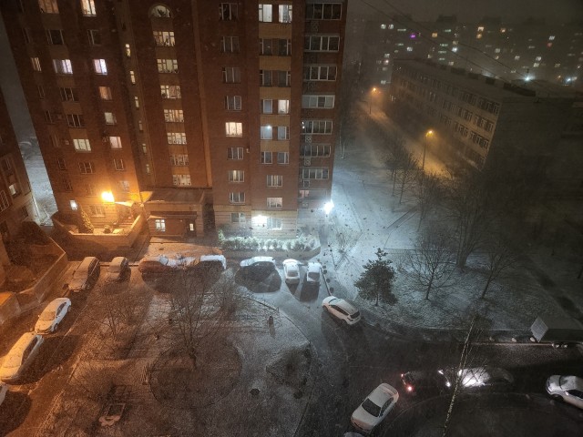 Заметает Москву, заметает... Три часа назад на М12