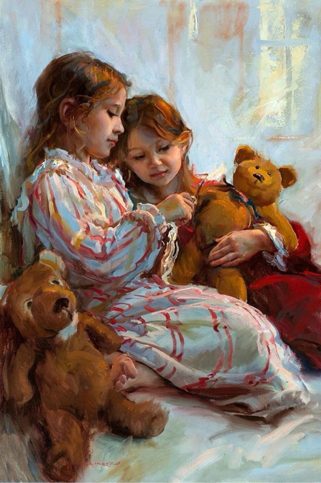 Живопись. Девочки и куклы