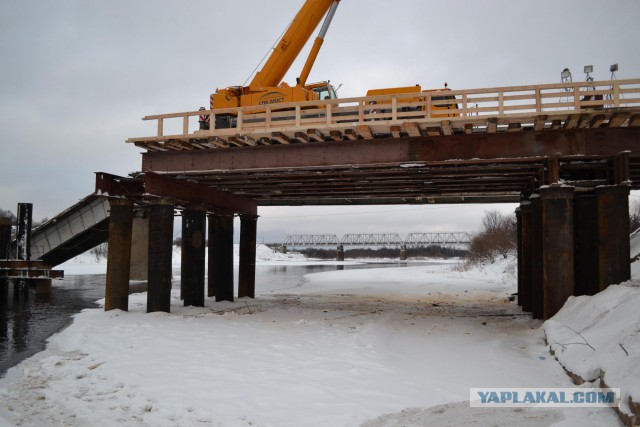 Обрушился мост в Архангельской области