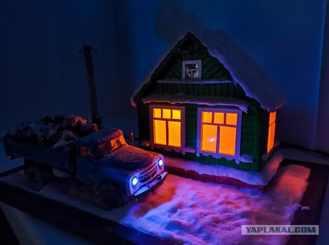 Диорама ЗИЛ-130 и дом родной