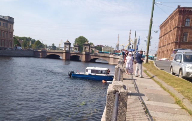 В Петербурге четвёртый день пытаются вытащить кота, застрявшего в облицовке набережной Фонтанки.