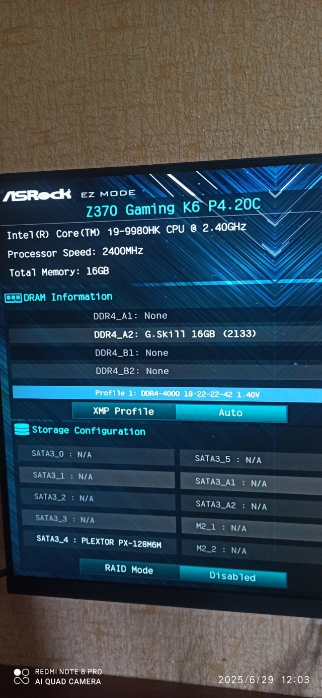 ой9 9980hk+ASRock Z370 Fatal1ty Gaming K6
