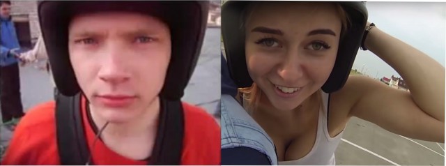 Реакция девушки на спортбайк