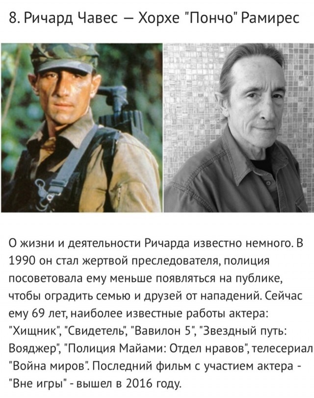 Спустя 34 года: как сегодня выглядят актеры легендарного фильма "Хищник" (1987)