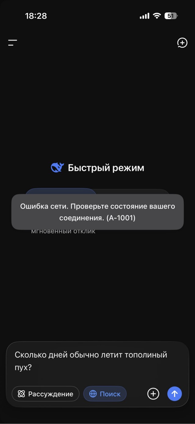 Пользователи из России пожаловались на недоступность DeepSeek