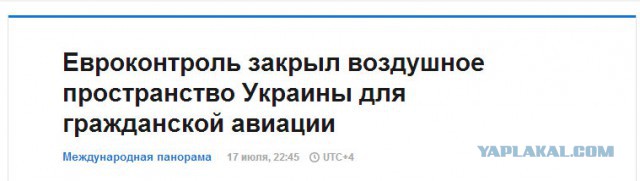 На Украине рухнул Боинг-777 малайзийских авиалиний