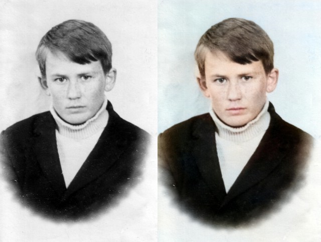 Нейросеть на хаялву раскрашивает фото к 9 мая