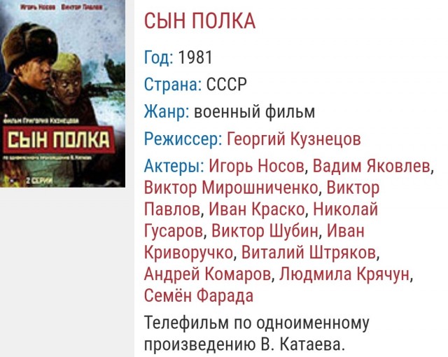 Советские фильмы 1981года.