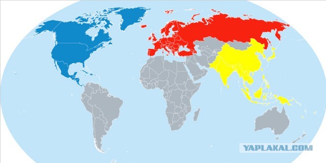 Newsweek опубликовал карту «раздела мира» между Россией, США и Китаем
