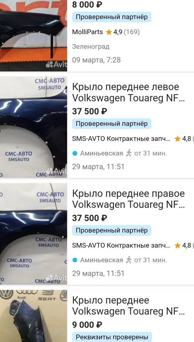 Крыло левое переднее VW Touareg 2010 - 2018 оригинал.