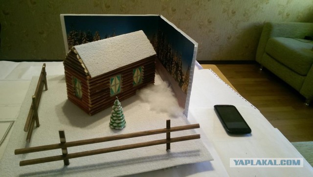 Поделка с ребенком 6 лет. Зимний дом