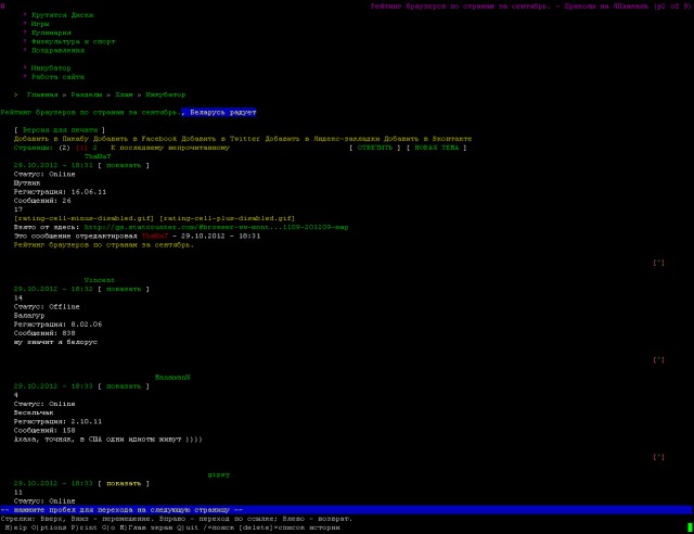 Рейтинг браузеров по странам за сентябрь.