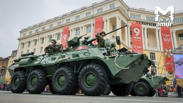 Военный парад в честь 9 Мая во Владивостоке.