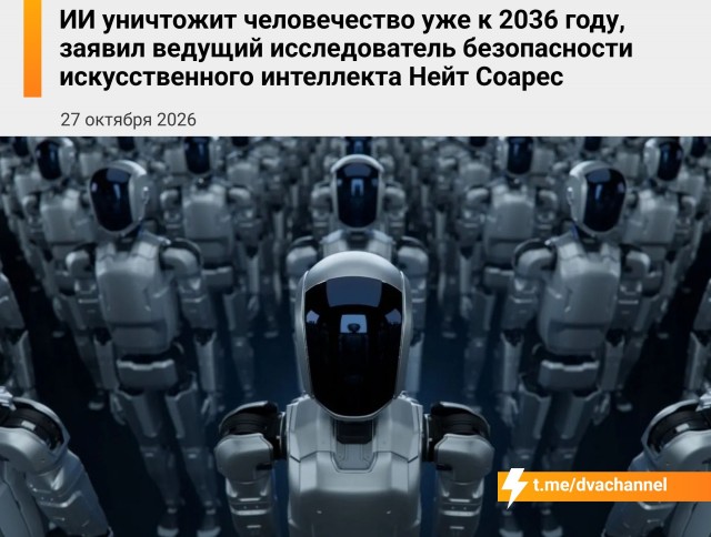 Человечество будет уничтожено ИИ до 2036 года
