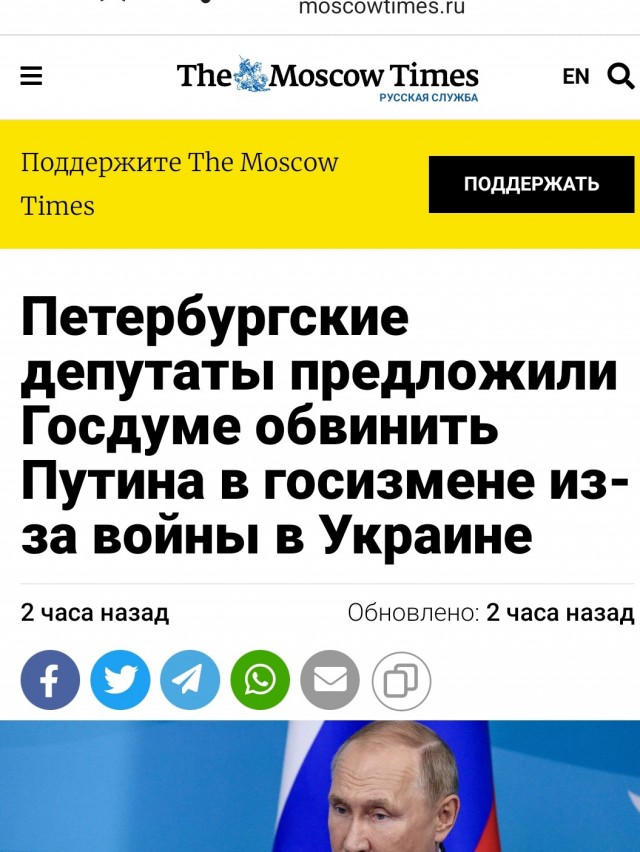 Петербургские депутаты предложили Госдуме обвинить Путина в госизмене