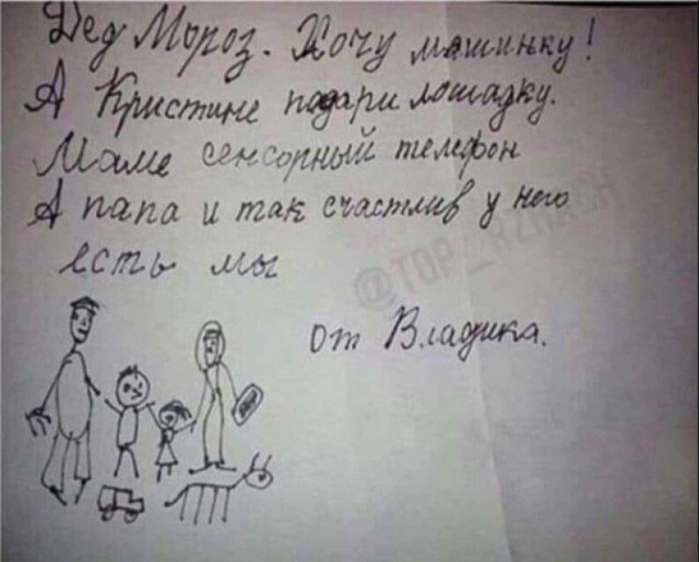 Письмо дедушке морозу.