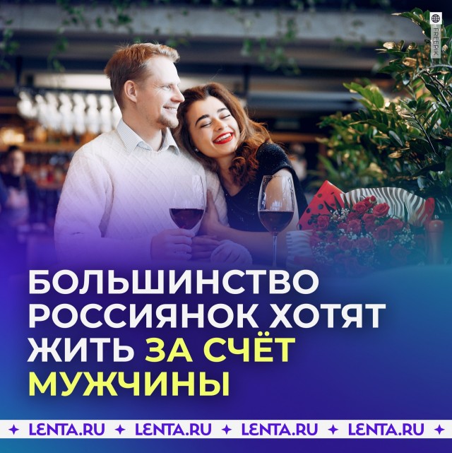 Нет,ну не может этого быть! Опрос показал,что большинство россиянок хотят жить за счёт мужчины...