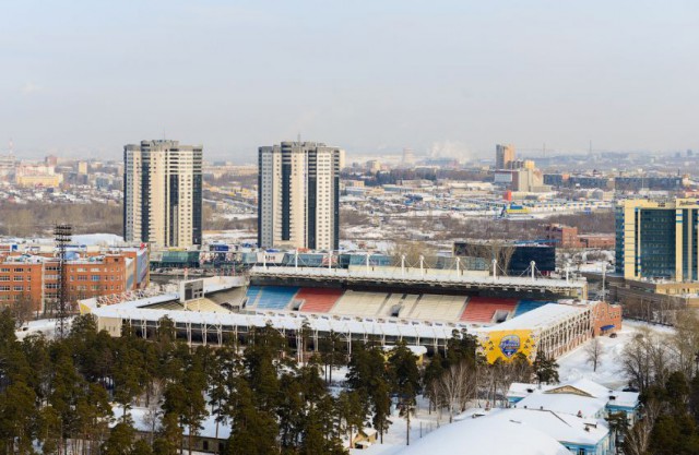 Зимний Челябинск с высоты птичьего полета