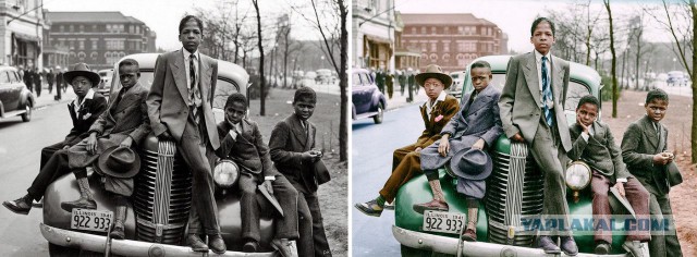 Художница раскрасила чёрно-белые известные исторические фотографии