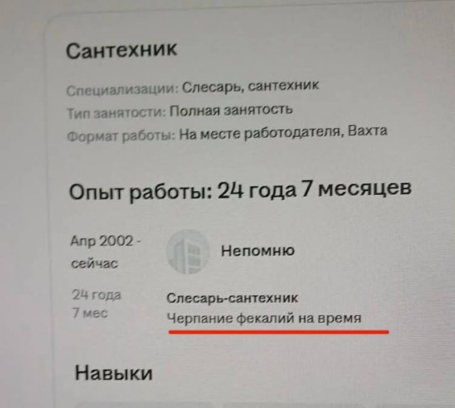 Весьма опытный сантехник