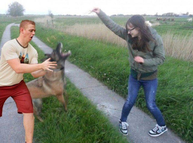 Фотожаба: Девочка с собачкой