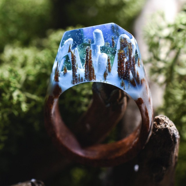 Кольца ручной работы "Темный лес"