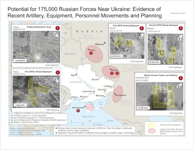 В США составили карту наступления России на Украину