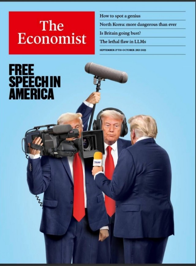 Обложка The Economist: «Свобода слова в Америке»