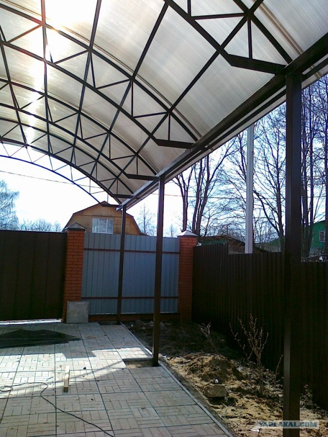 Как собираются навесы под машины