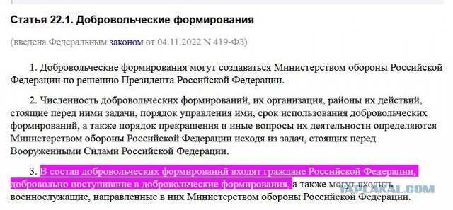 Добровольцев будут наказывать за преступления против военной службы