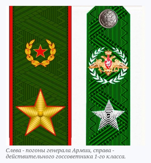Маршальские звезды у действительного государственного советника Российской Федерации 1-го класса